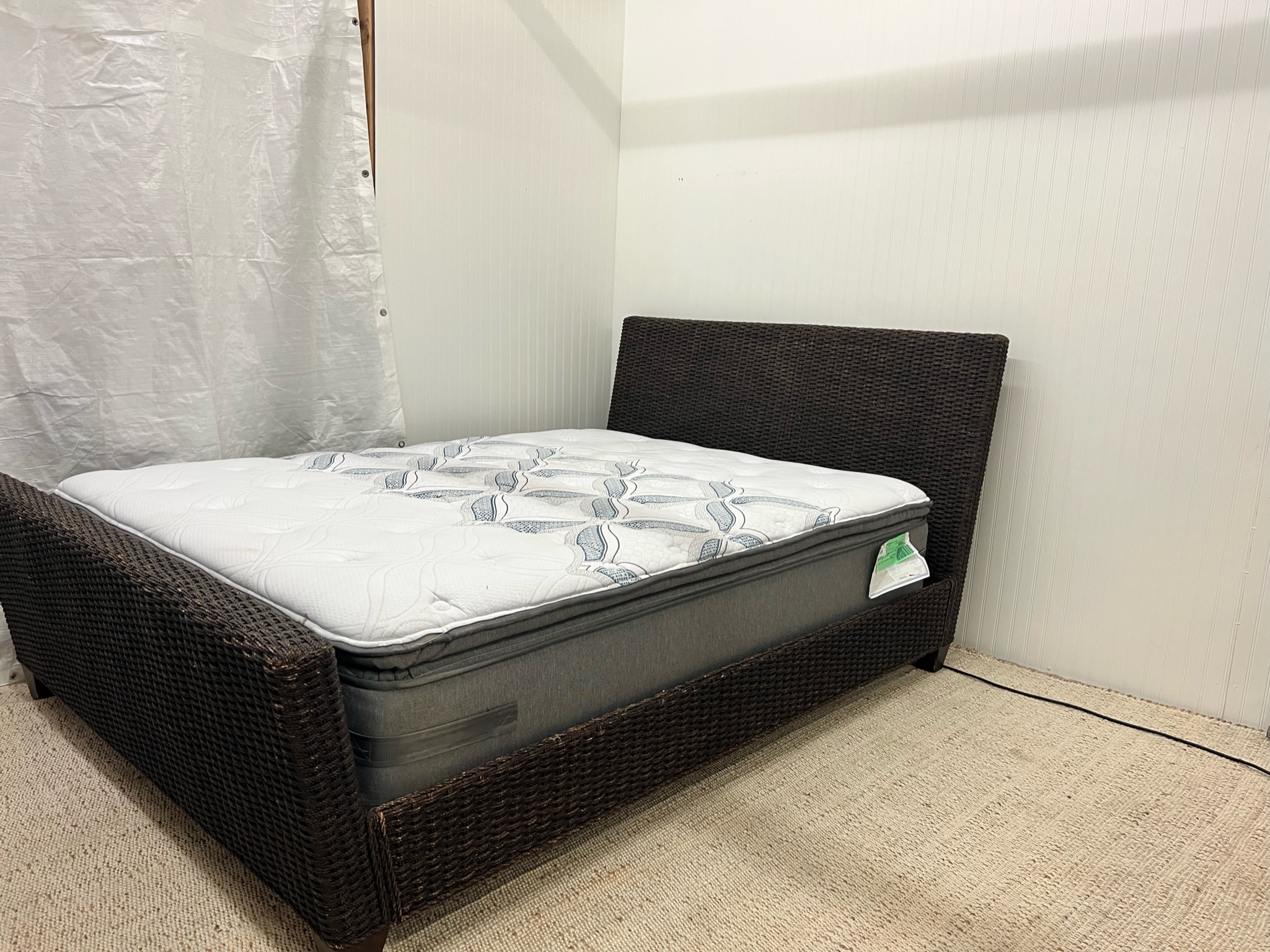 Crate & Barrel Woven Queen Bed Frame