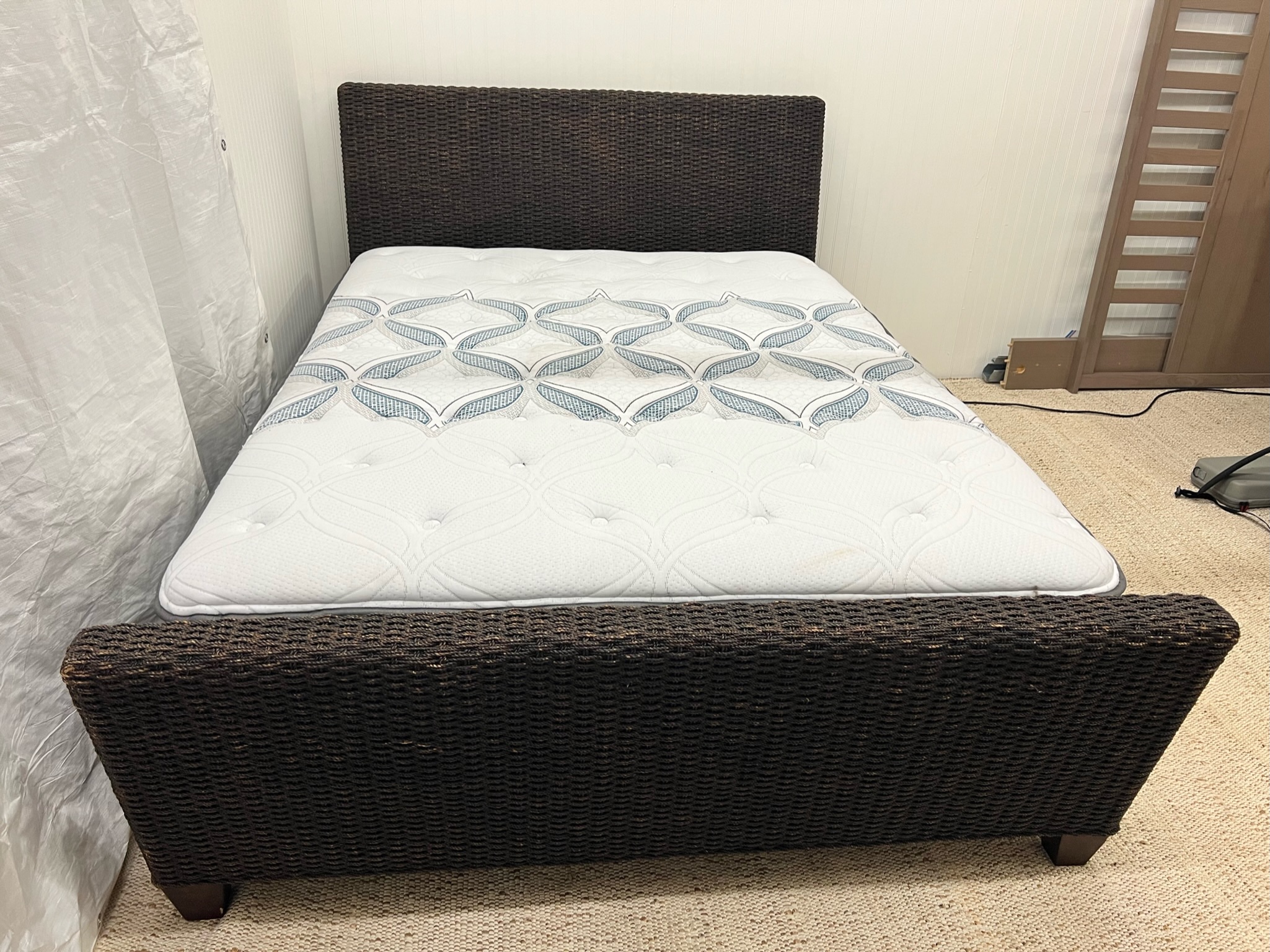 Crate & Barrel Woven Queen Bed Frame