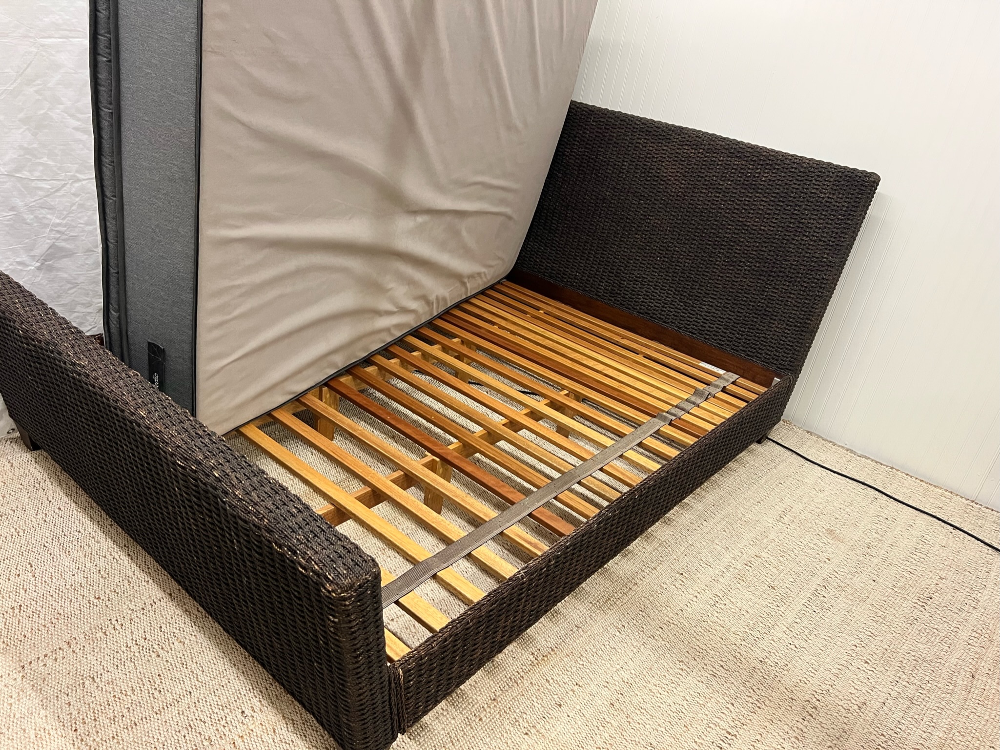 Crate & Barrel Woven Queen Bed Frame